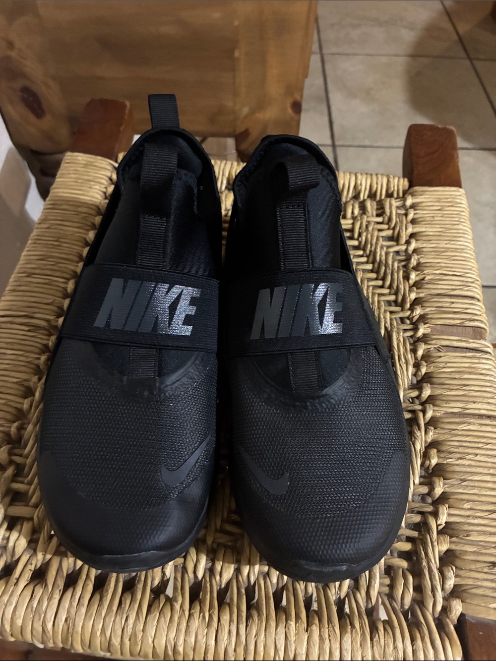 Nike Kids Black Slip-On Sneakers